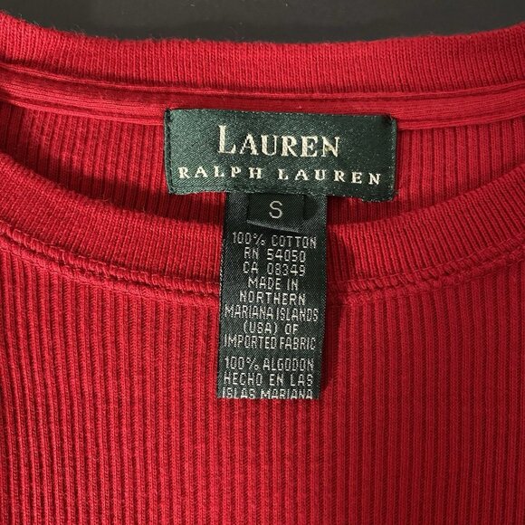Vintage Ralph Lauren T Shirt S Embroidered Anchor Crest Logo Nautical Preppy Red - Picture 6 of 9